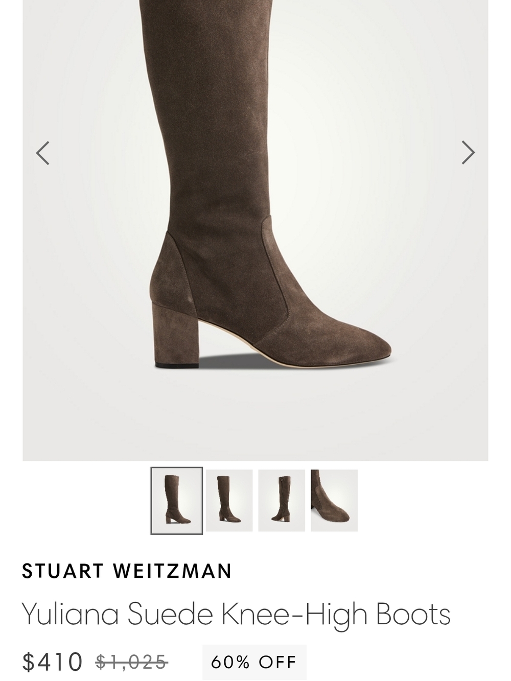 Stuart Weitzman Tall Suede Knee Boots in Dark Brown